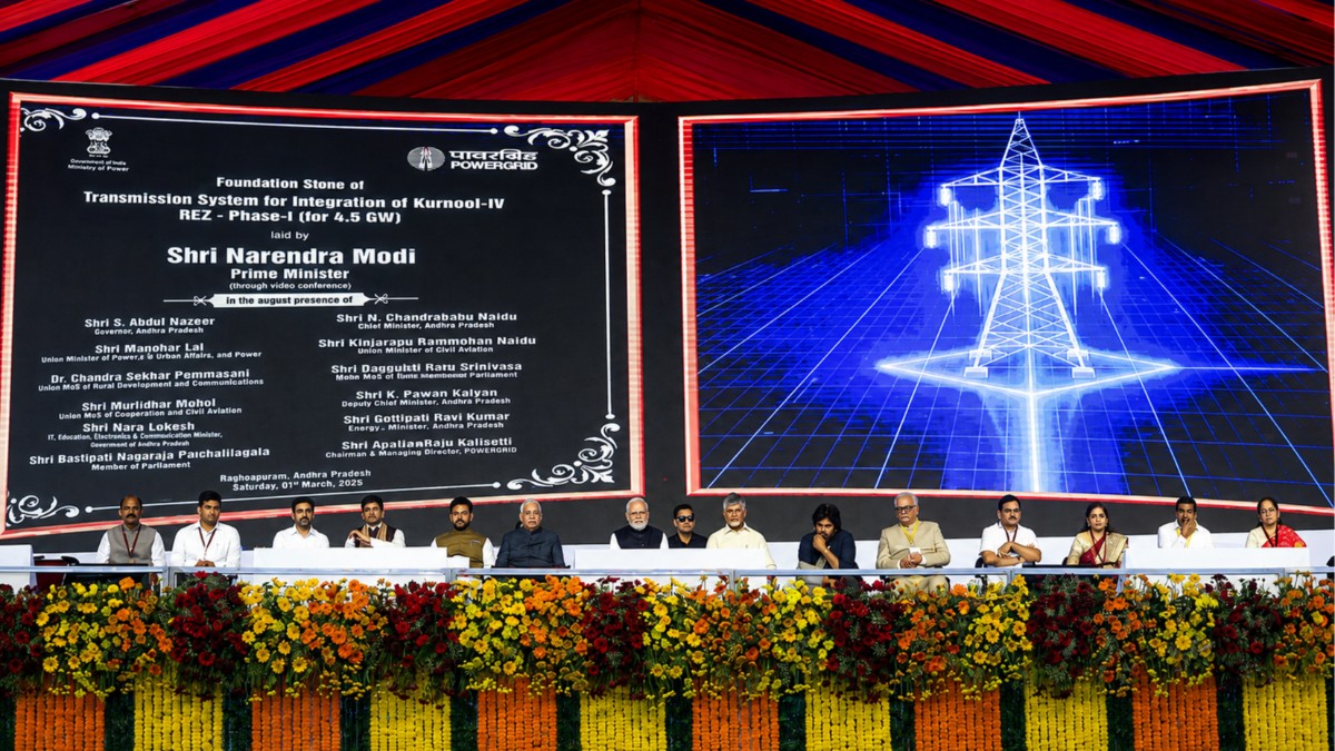 PM dedicates POWERGRID's two projects and lays foundation for one project in AP