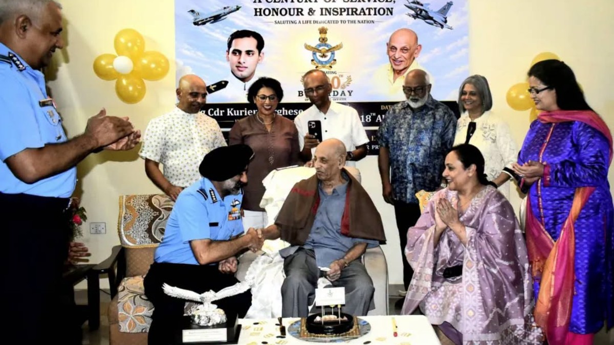 Wg Cdr Kurien Verghese (Retd) turns 100
