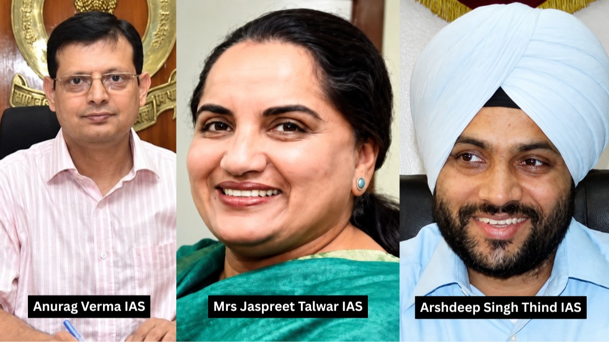 Three IAS officers shifted in Punjab