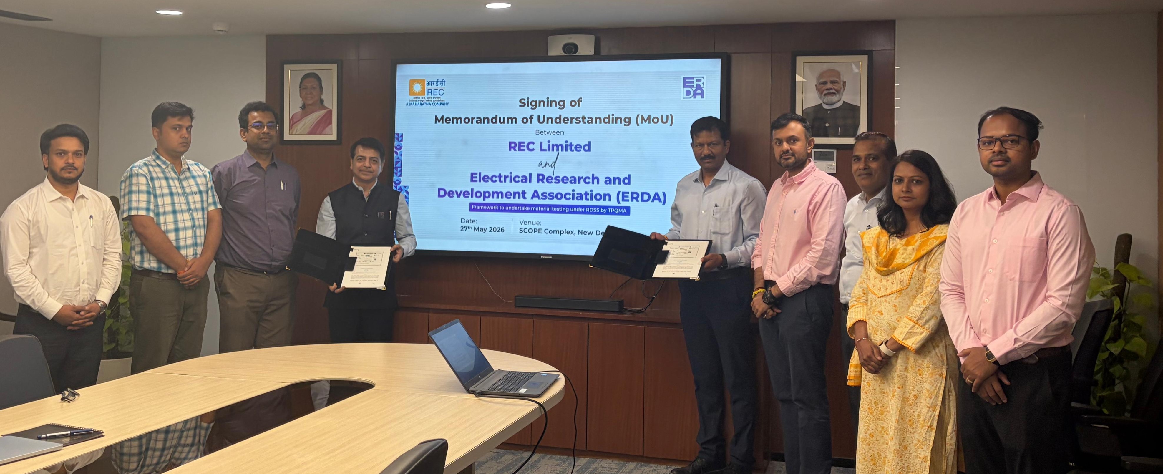 REC Ltd signs MoU with ERDA to strengthen quality assurance